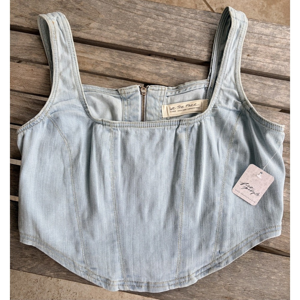 NWT We the Free/ Free People - Daydream Denim Corset - Size XL $78